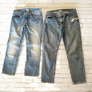 GAP & Old Navy 2 PAIRS Size 4 Women's Straight Leg Jeans lot Faded Light Blue